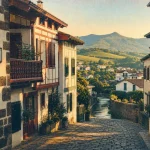 Ascain pays basque, village près de la Rhune et de l’océan