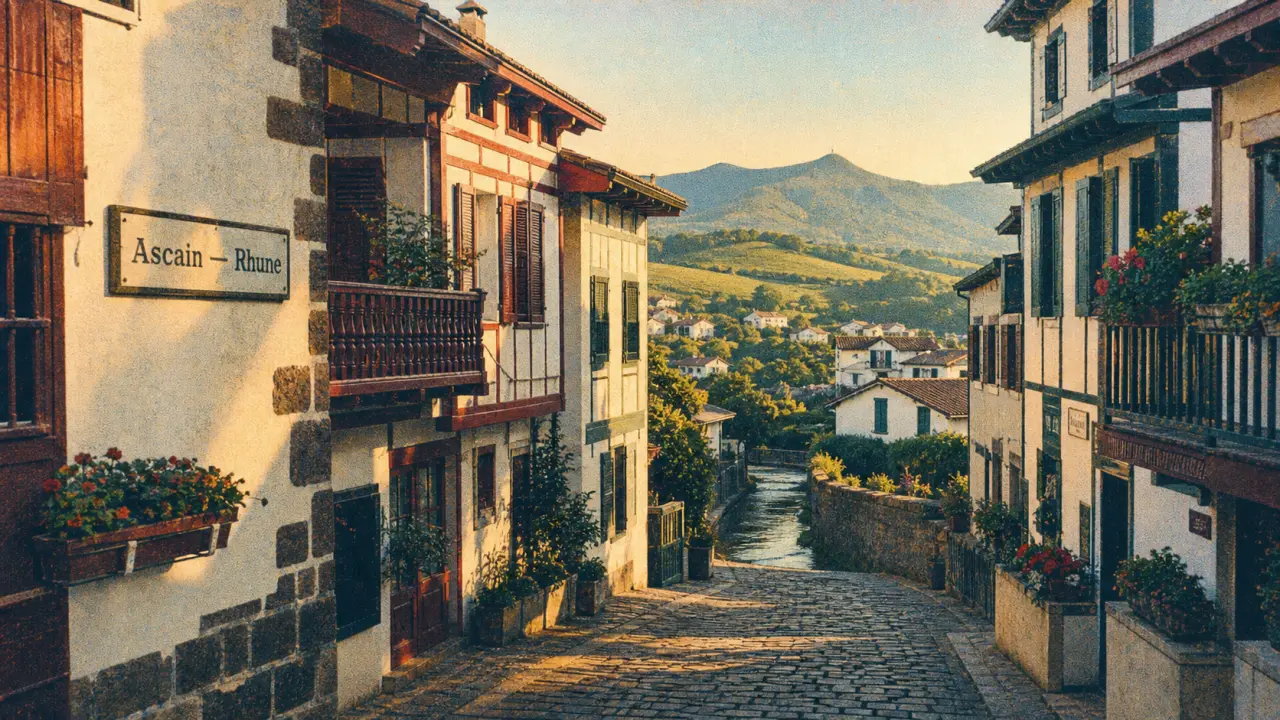 Ascain pays basque, village près de la Rhune et de l’océan
