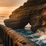 Chambre d amour a anglet, promenade côtière et vague sur les falaises