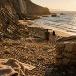 Crique pays basque : plage discrète à marée basse