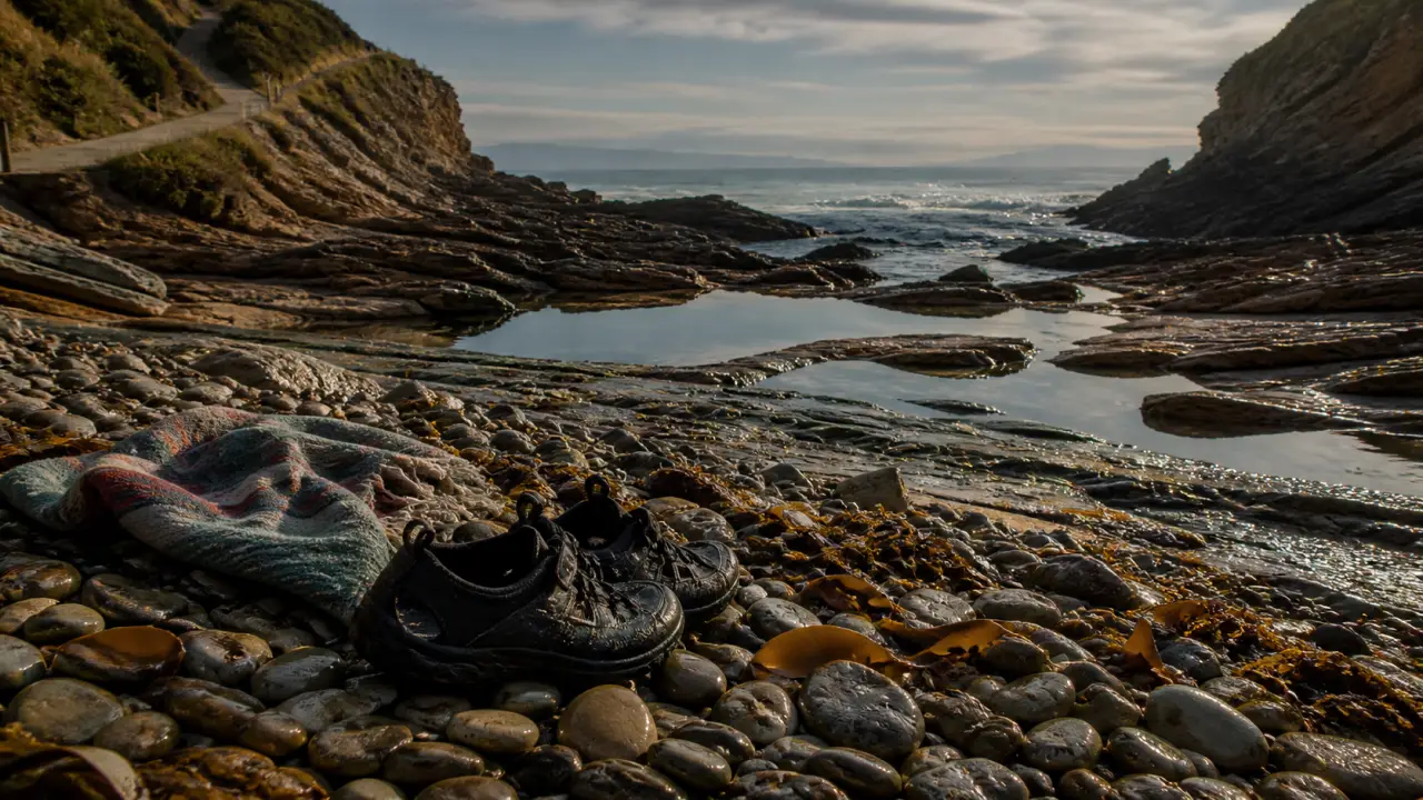 Crique pays basque : rochers et marée basse