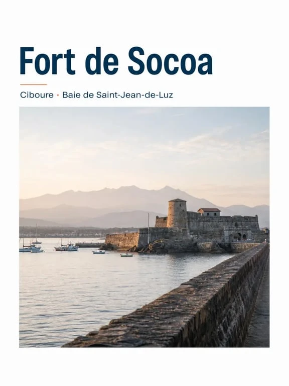 Fort Socoa Ciboure à l’entrée de la baie de Saint-Jean-de-Luz avec la digue et l’océan