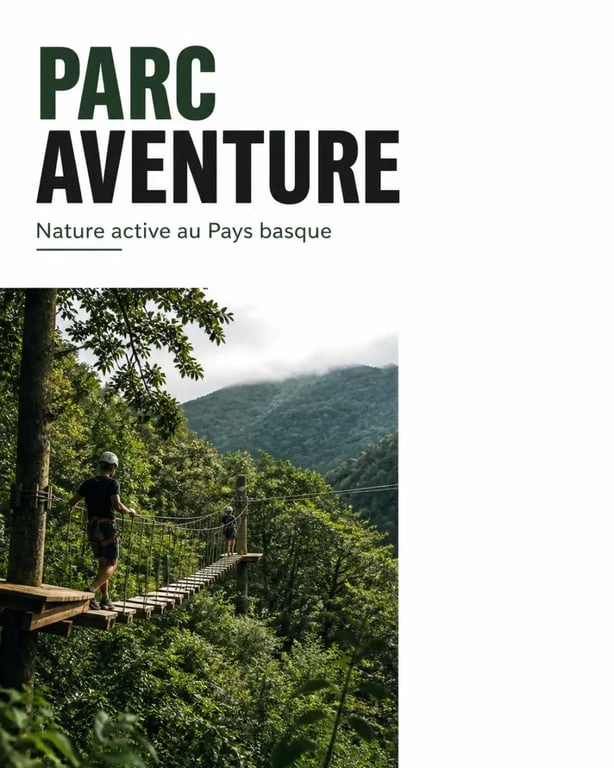 Parc aventure pays basque - les rochers du baztan dans un cadre forestier verdoyant