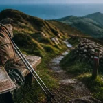GR10 pays basque : sac de randonnée et sentier sur la crête, Hendaye à Soule