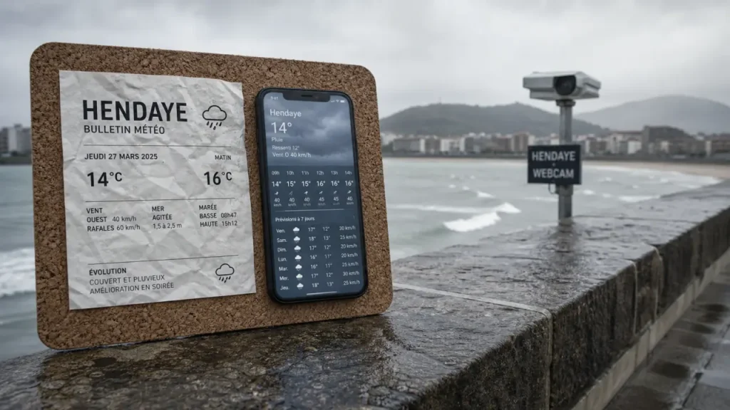 meteo hendaye : pluie vent houle webcams