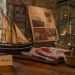 Musée pays basque à Bayonne : maquette de bateau dans une salle muséale