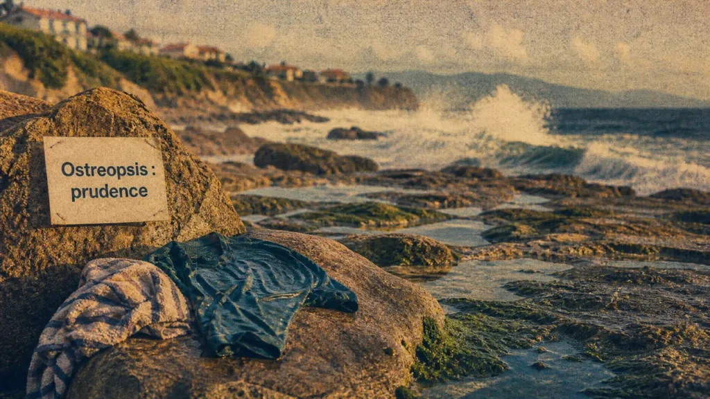Ostreopsis pays basque sur rochers : prudence avant baignade