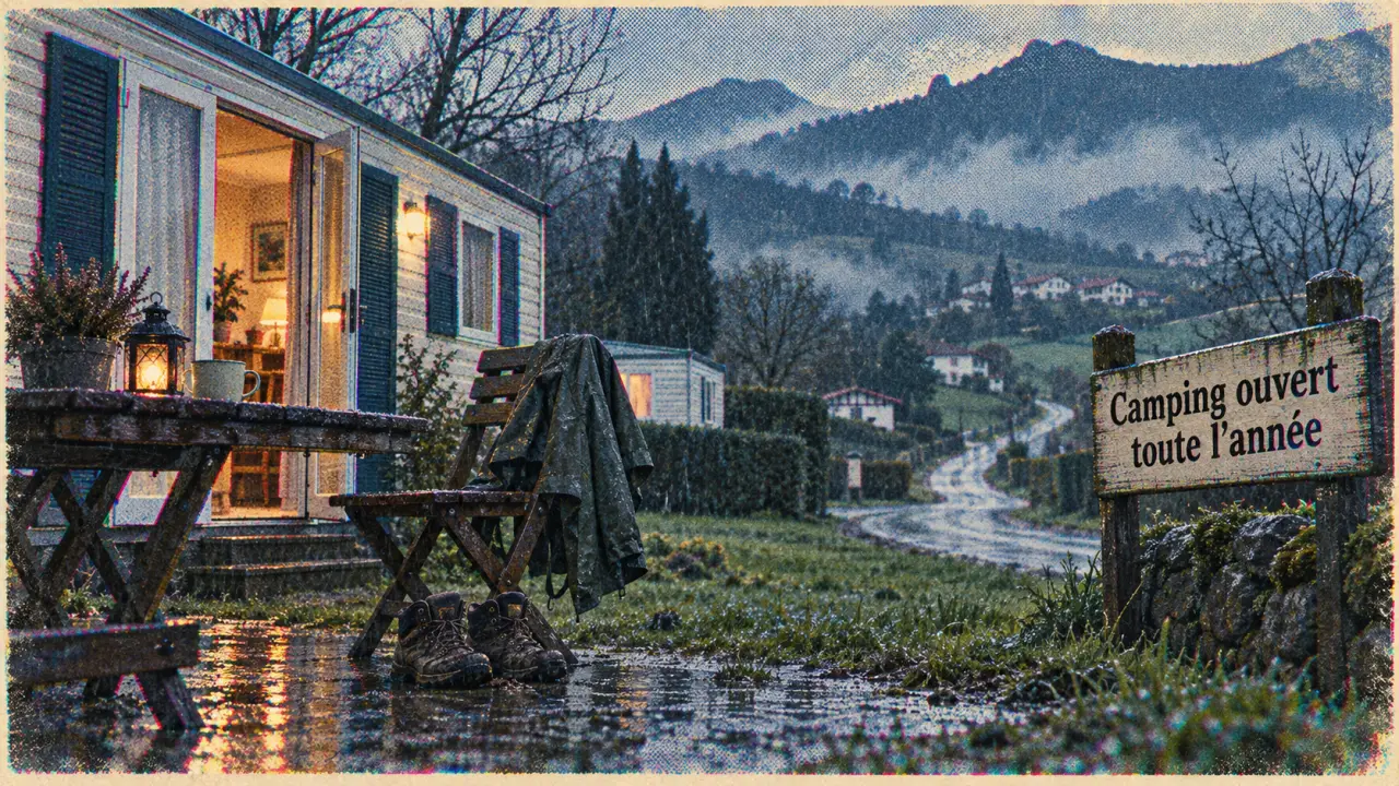 Camping ouvert toute l’année pays basque : mobil-home chauffé, pluie et services hors saison