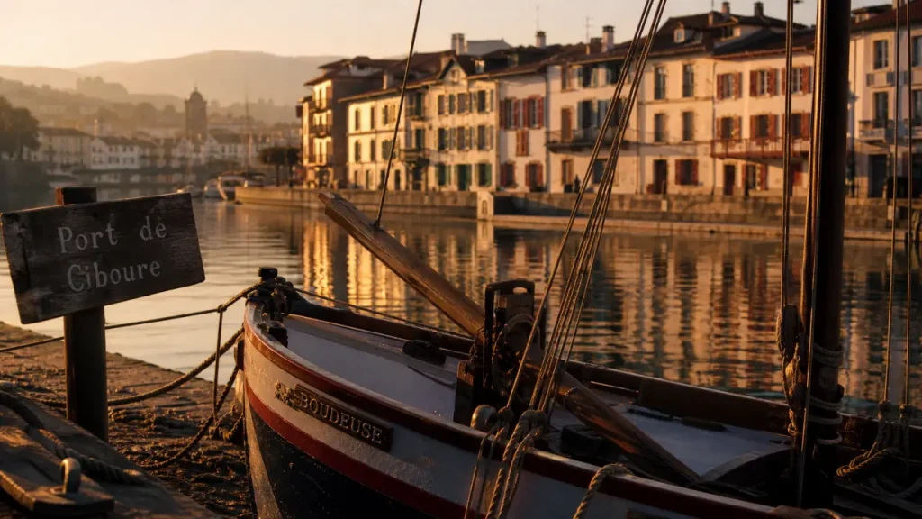 Port de Ciboure, ciboure pays basque, barque amarrée au quai