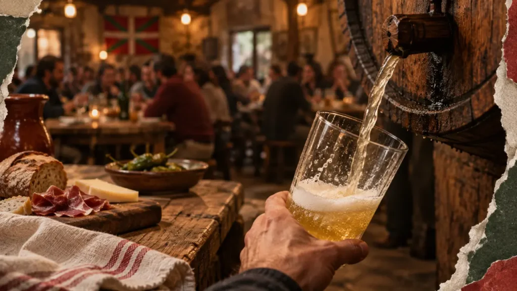 Cidrerie pays basque : txotx, verre de cidre au sagardotegi
