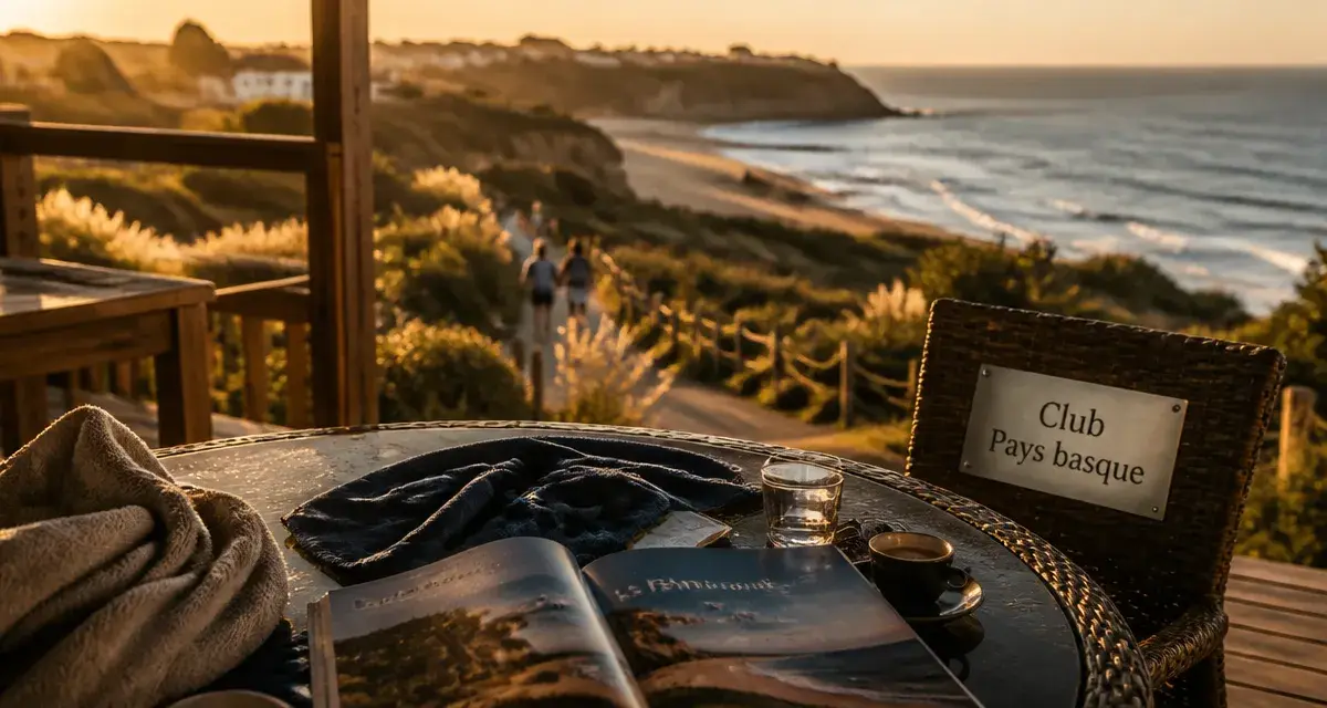 Club vacances pays basque, terrasse près de l’océan et plage