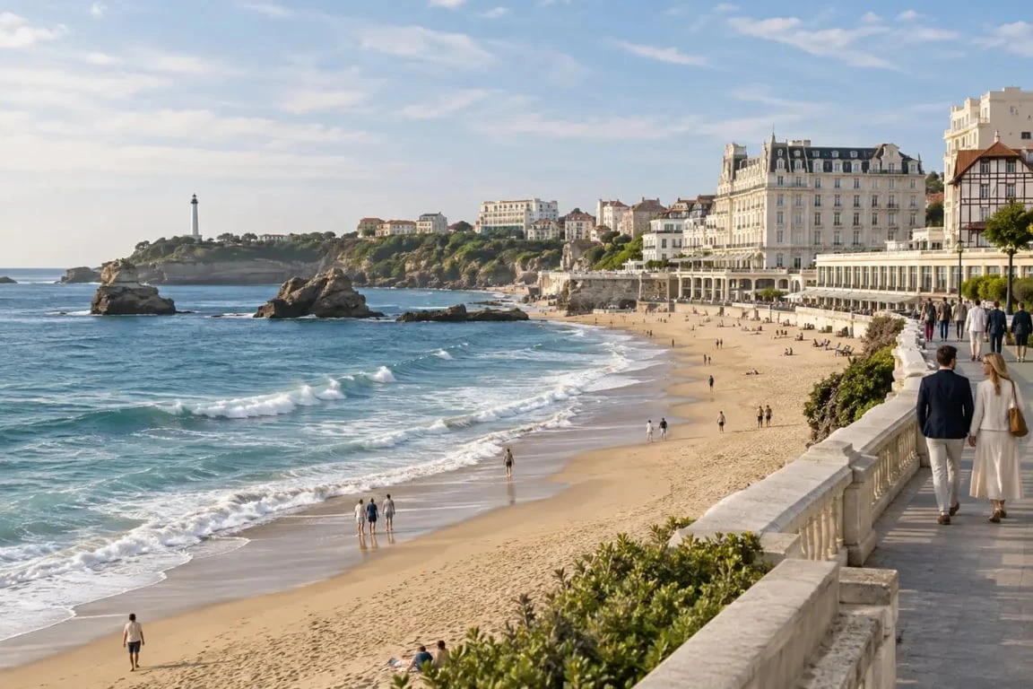 Location vacances Biarritz avec vue sur la Grande Plage et le front de mer