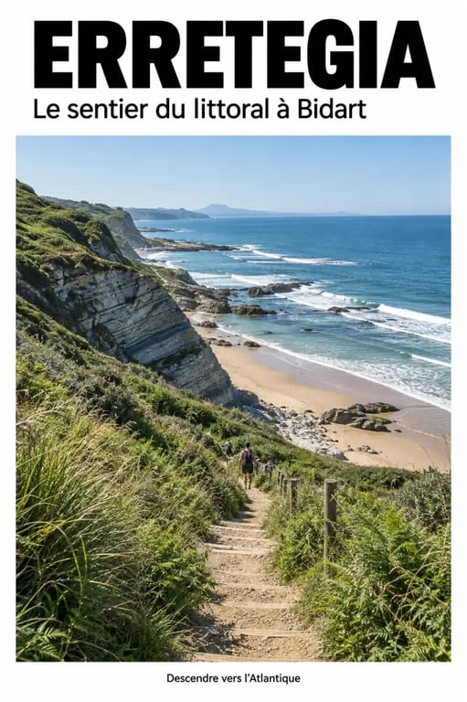 Accès aux plages sauvages Pays basque par le sentier du littoral à Bidart