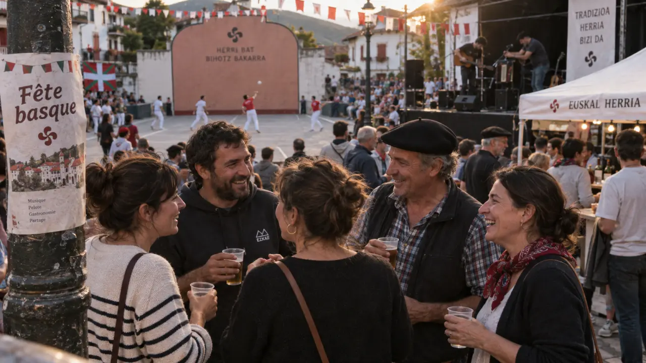 Festivités pays basque : fête villageoise, musique et chapiteau