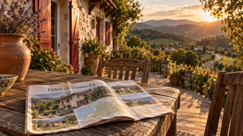Gite de france en pays basque : gîte basque au coucher de soleil