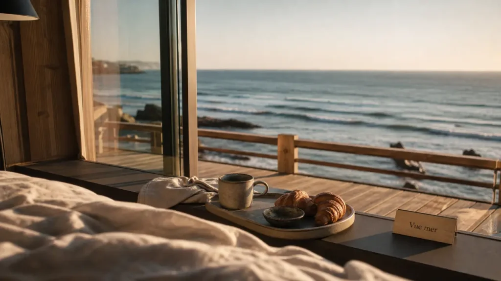 Hotel Biarritz vue mer, chambre avec baie vitrée sur l’Atlantique