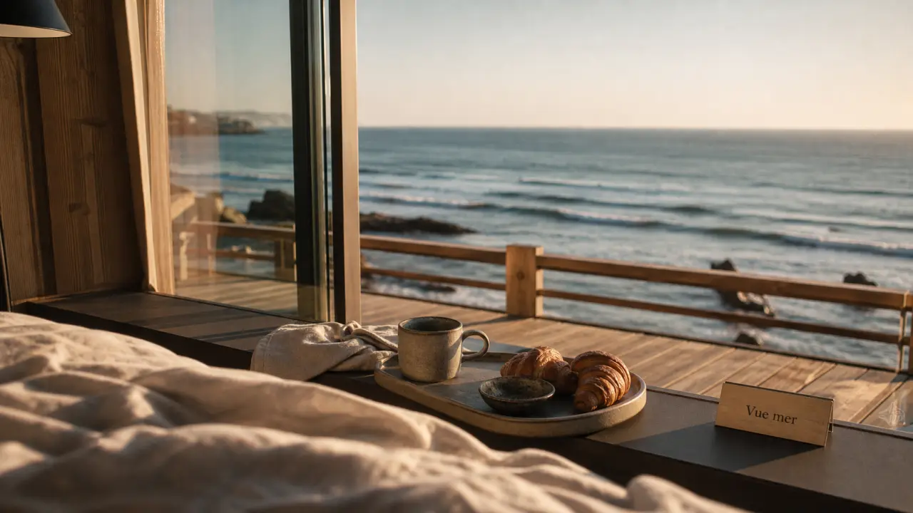 Hotel Biarritz vue mer, chambre avec baie vitrée sur l’Atlantique