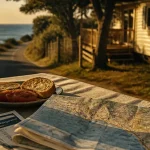 Location mobil home pas cher Pays basque, carte et billets sur terrasse de camping