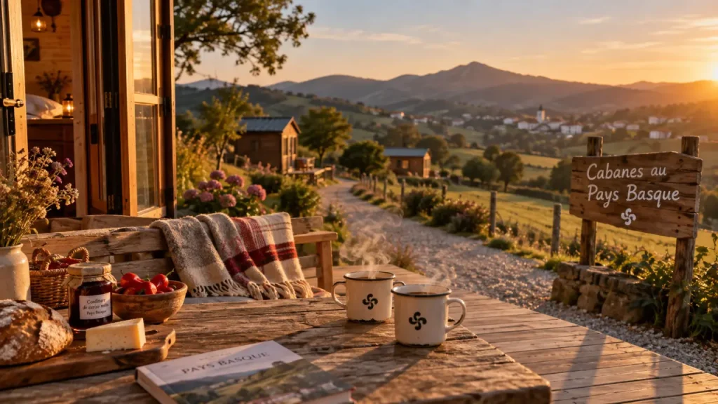 Logement insolite pays basque : tiny house basque à la golden hour