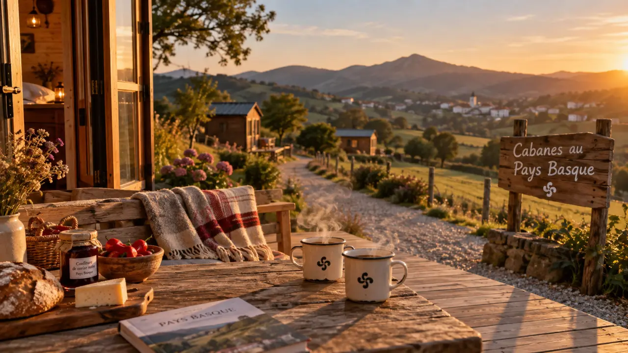 Logement insolite pays basque : tiny house basque à la golden hour
