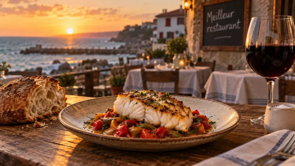 Meilleur restaurant pays basque : vue océan, merlu et pipérade