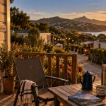 Mobil home pays basque avec terrasse et vue océan Atlantique