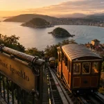 Mont Igueldo au coucher du soleil : funiculaire et panorama