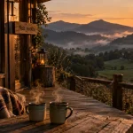 Nuit insolite pays basque : cabane vitrée et terrasse au golden hour
