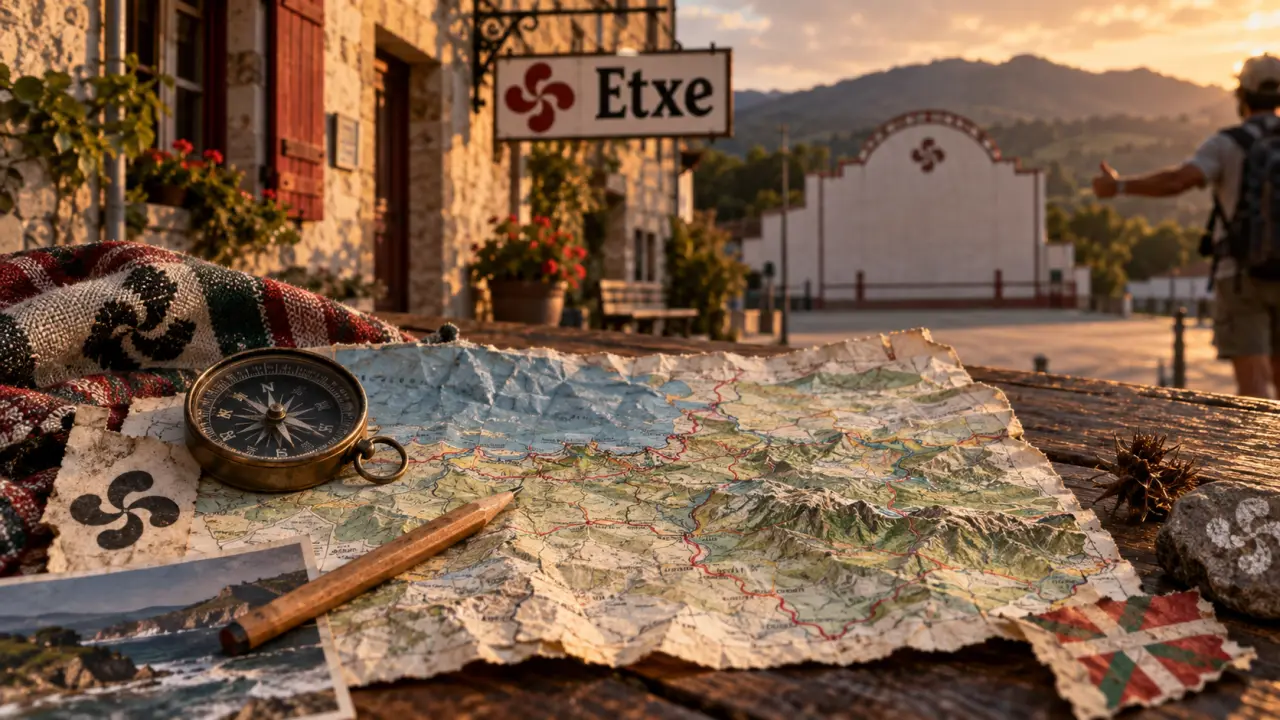 Pays basque langue : panneaux bilingues et mot euskara Etxe