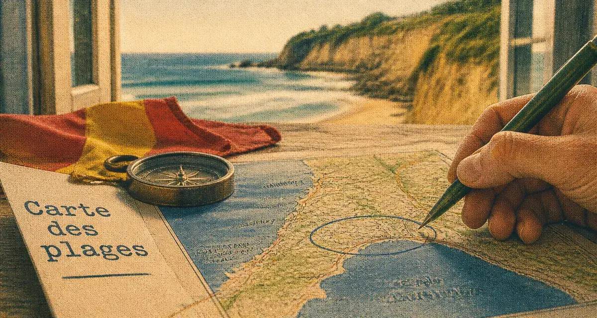Plages pays basque carte d’Anglet à Hendaye, vue littoral