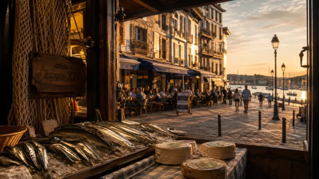 Saint Jean de Luz : port et plage au coucher du soleil