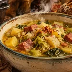 Soupe basque épaisse au piment d’Espelette, pommes de terre et jambon