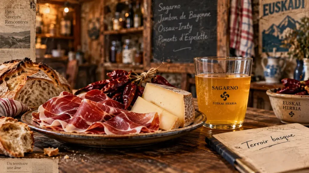 Terroir basque : jambon de Bayonne, piment d’Espelette, sagarno