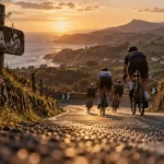 Tour cycliste du pays basque : cyclistes dans une montée