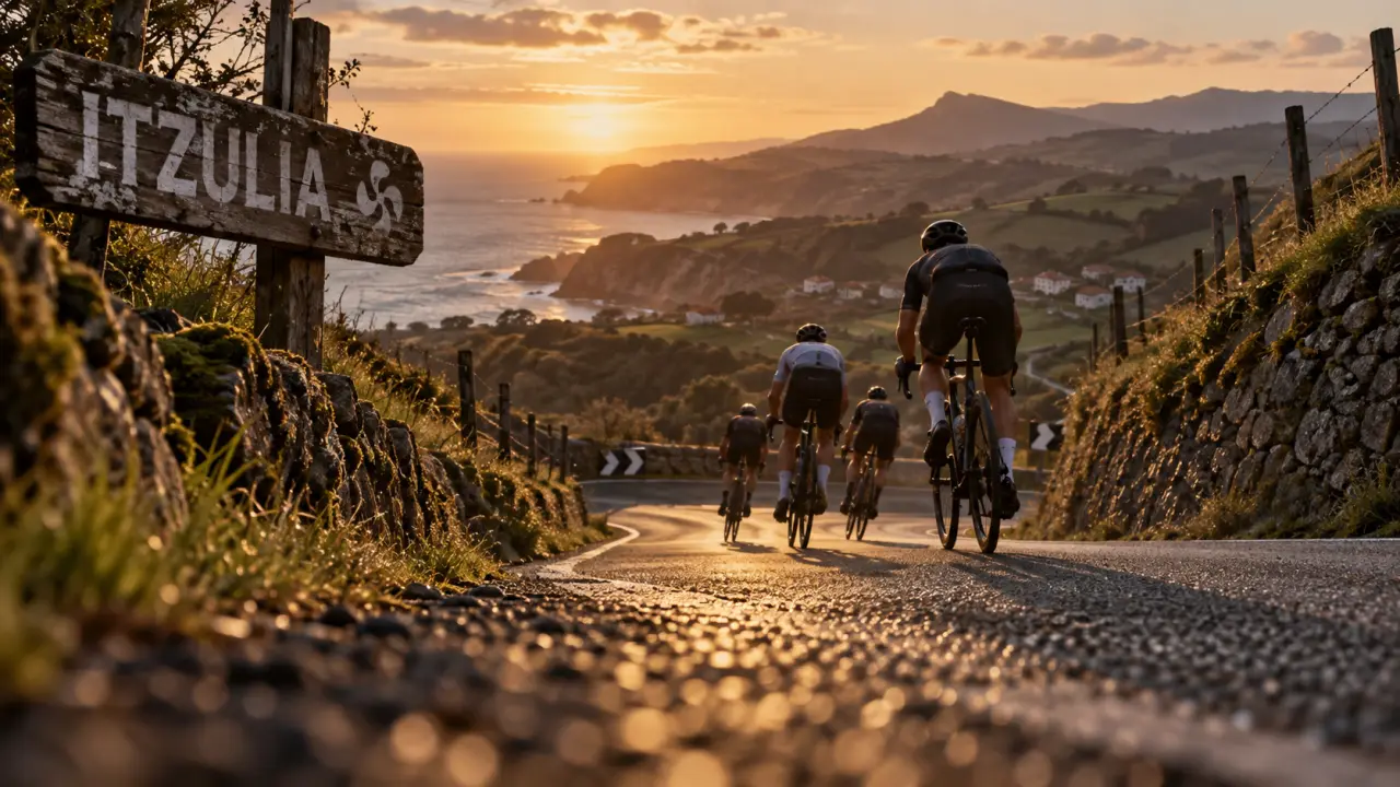 Tour cycliste du pays basque : cyclistes dans une montée