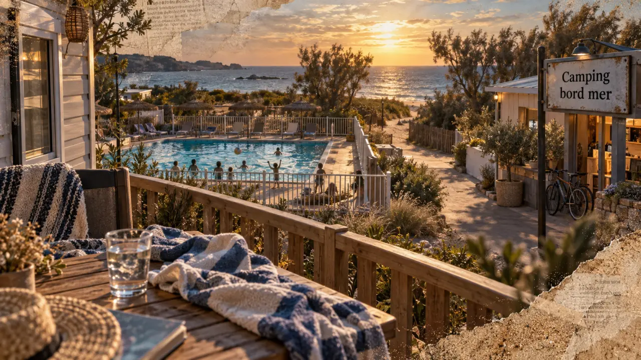 Camping Pays Basque bord de mer avec piscine, terrasse et plage à pied
