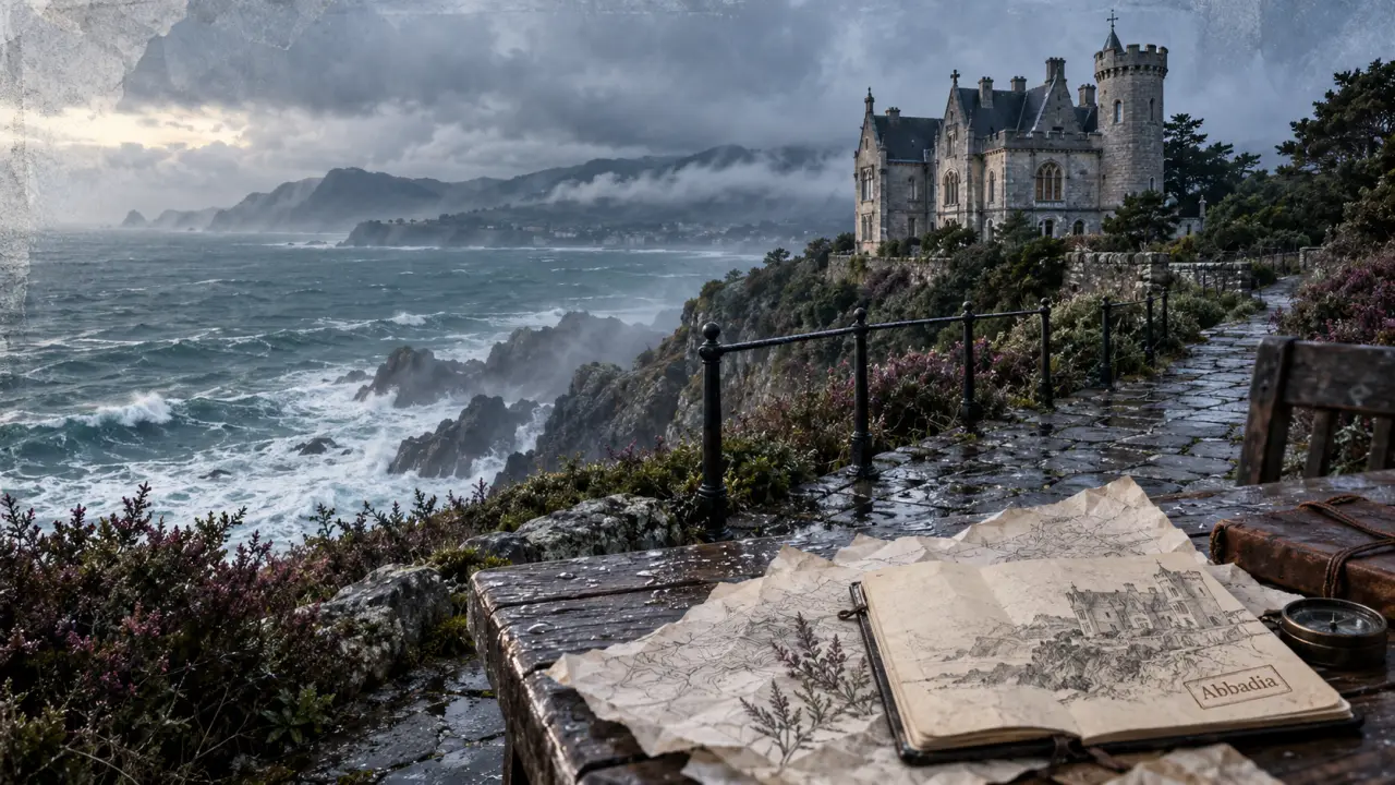 Chateau pays basque d’Abbadia dominant l’Atlantique à Hendaye