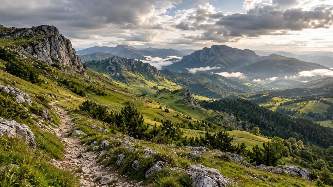 Paysage du parc naturel d'Urkiola près de Durango au Pays basque