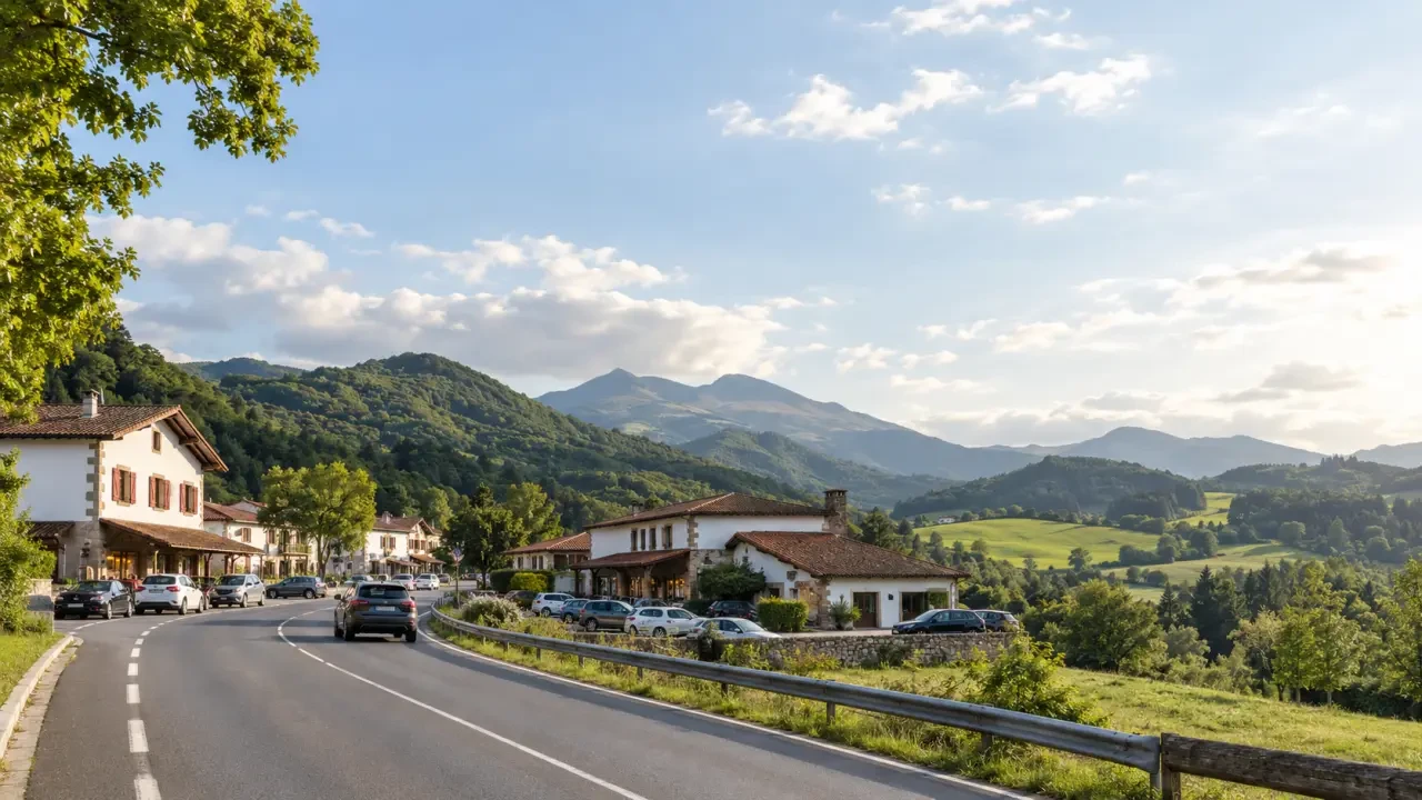 Dantcharia, zone commerciale frontalière du Pays basque entre Ainhoa et la Navarre