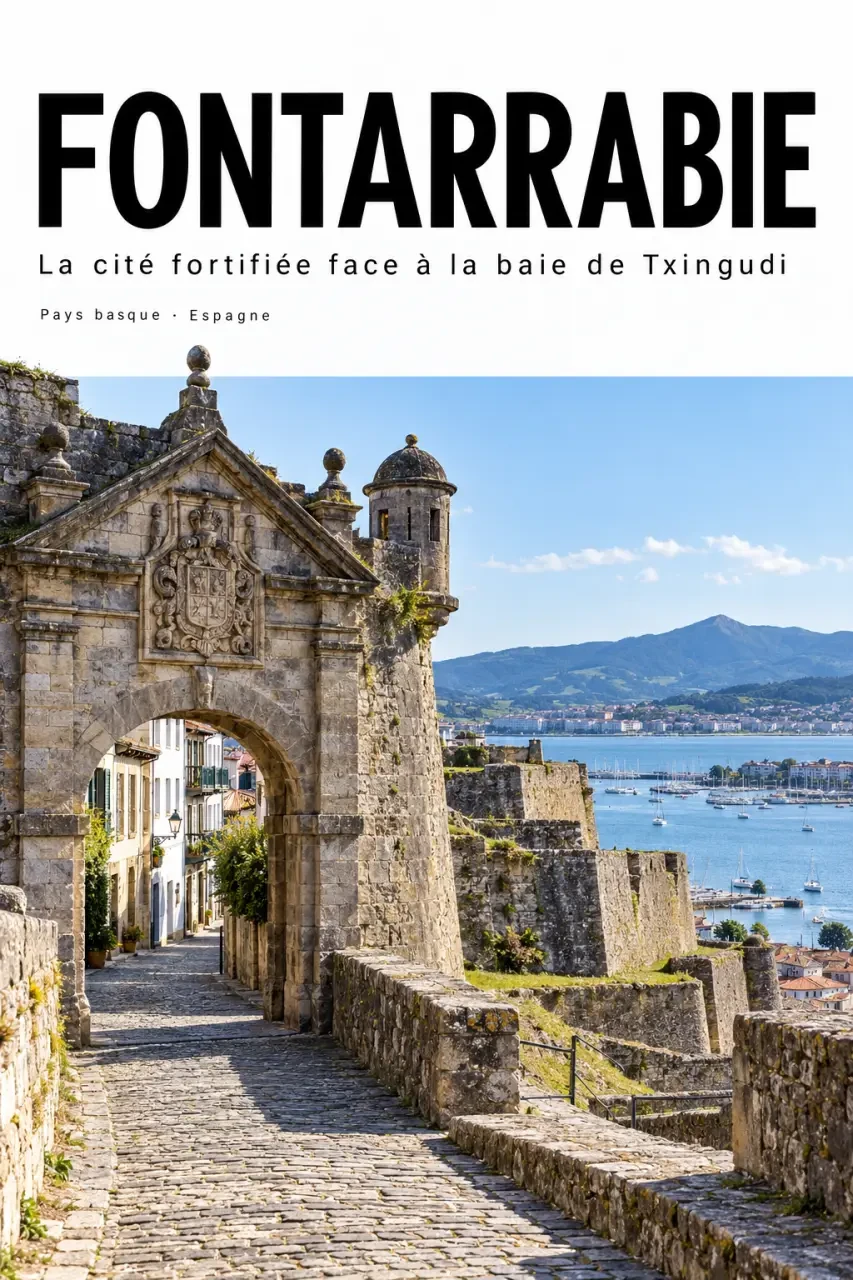 Combien de temps pour visiter Fontarrabie : vue de la vieille ville fortifiée et de la baie de Txingudi