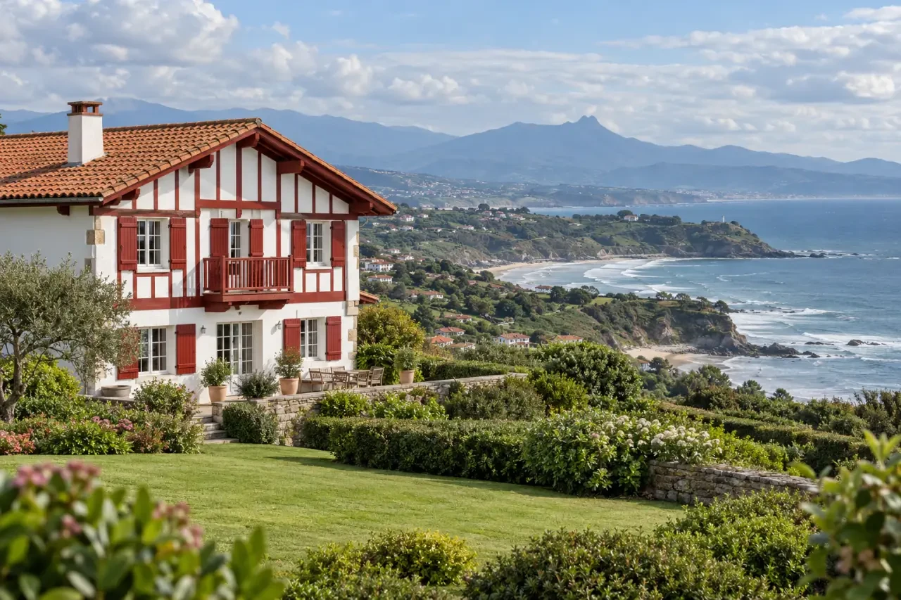 Location vacances Pays basque français entre maison basque, océan Atlantique et montagnes