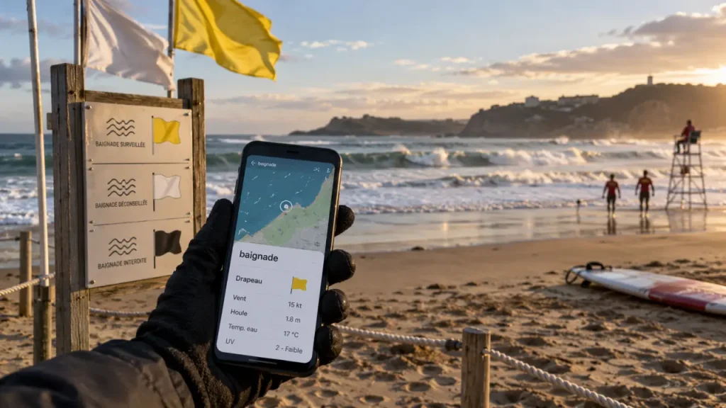 Etat des plages pays basque : drapeaux baignade et eau
