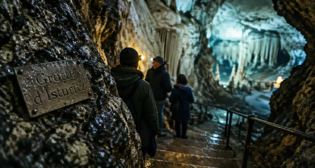 grotte isturitz, entrée de grotte à Gaztelu, visiteurs
