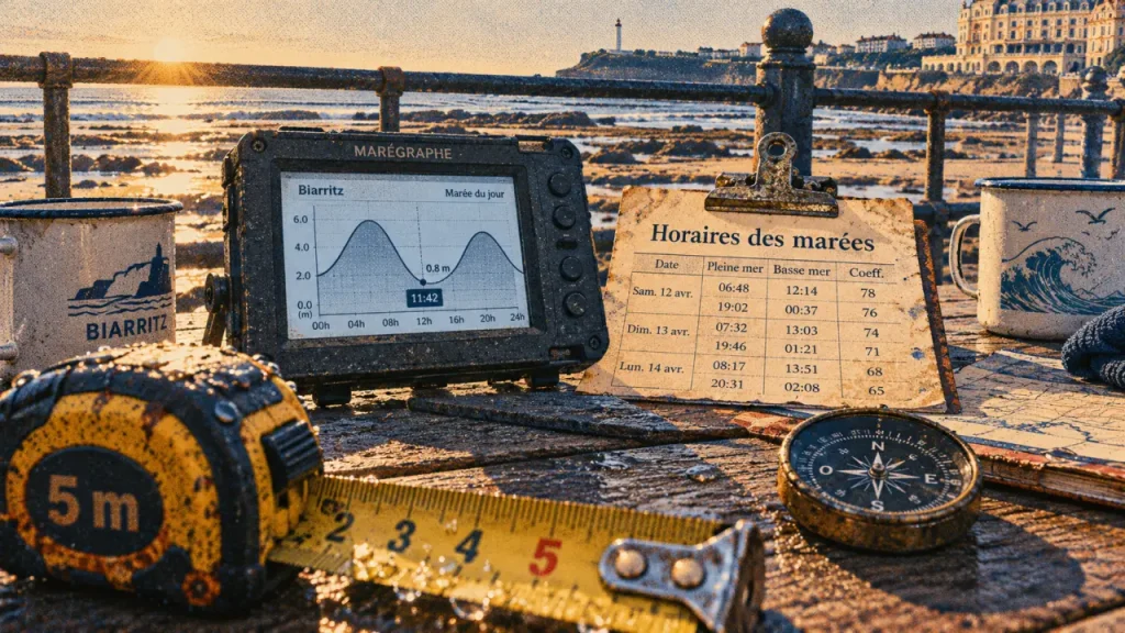 Horaires des marées biarritz : marégraphe et estran
