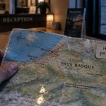 Hotel pas cher au Pays basque : carte routière à Bayonne devant la réception