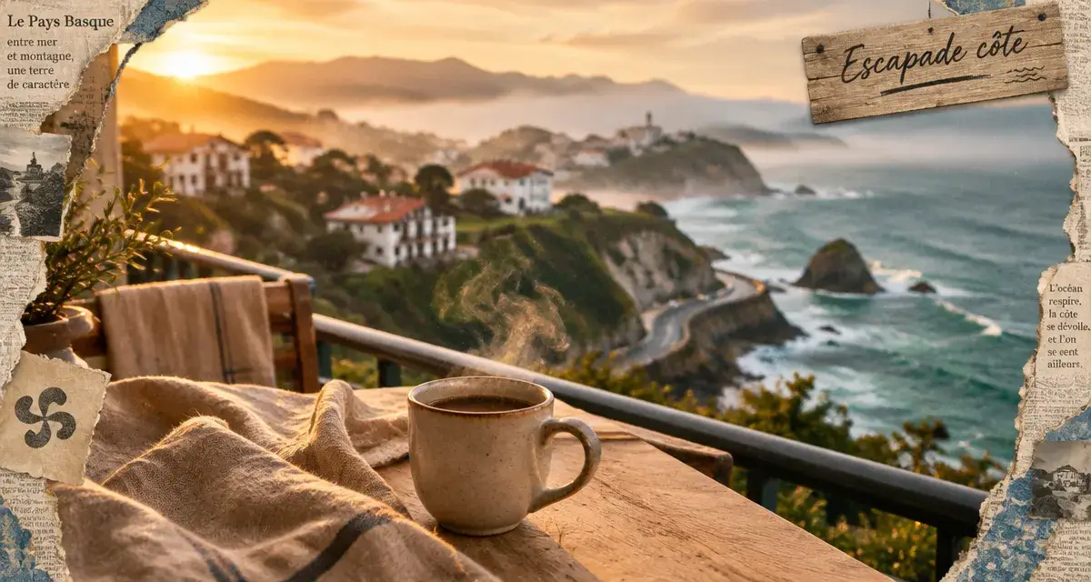 Vue mer depuis balcon d’hôtel, hôtels Pays Basque
