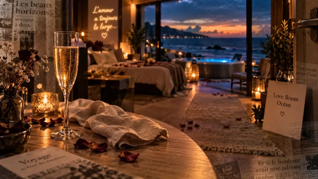 Love room Pays Basque vue océan avec bain nordique privatif