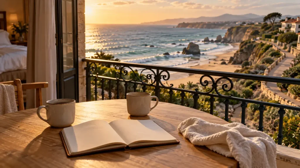 Pays basque hotel bord de mer : vue océan depuis chambre d’hôtel