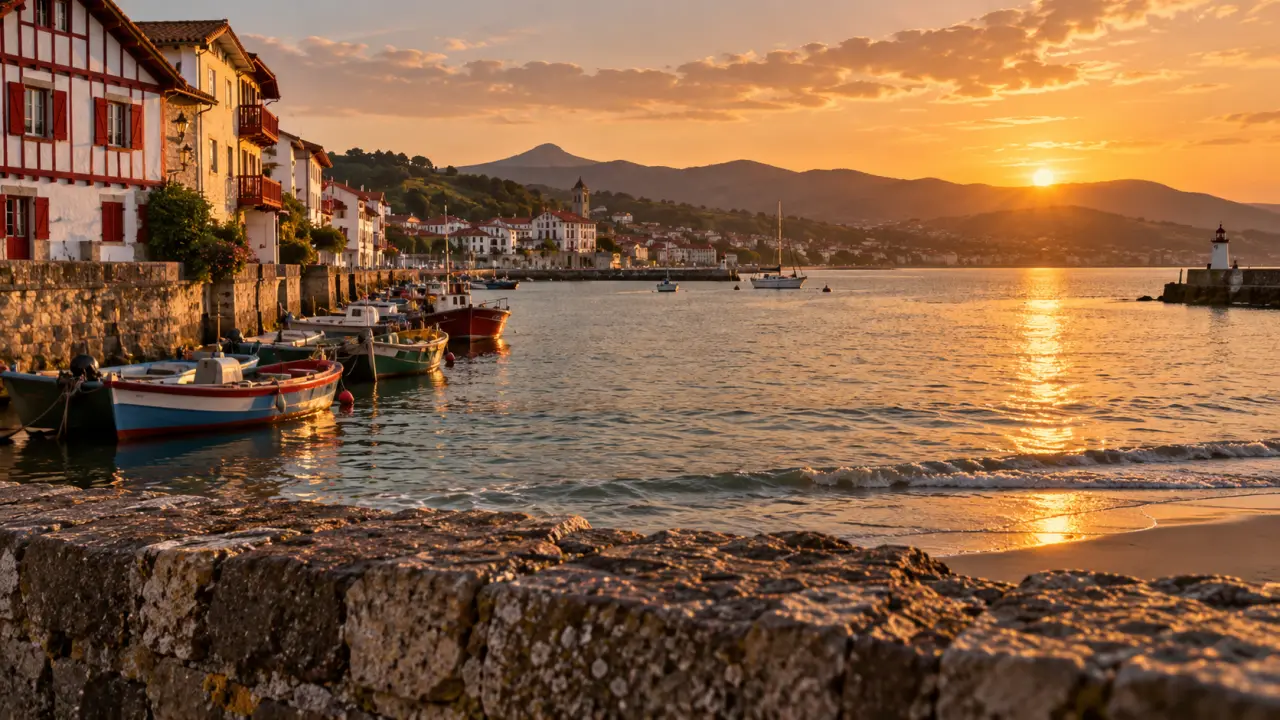 Photos du pays basque : Saint-Jean-de-Luz et le port au golden hour
